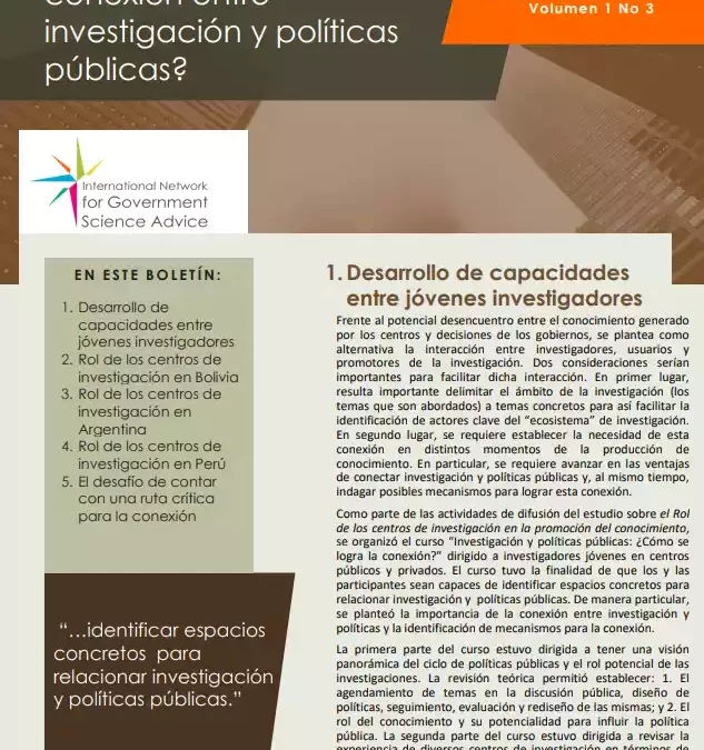 ¿Cómo se logra la conexión entre investigación y políticas públicas?