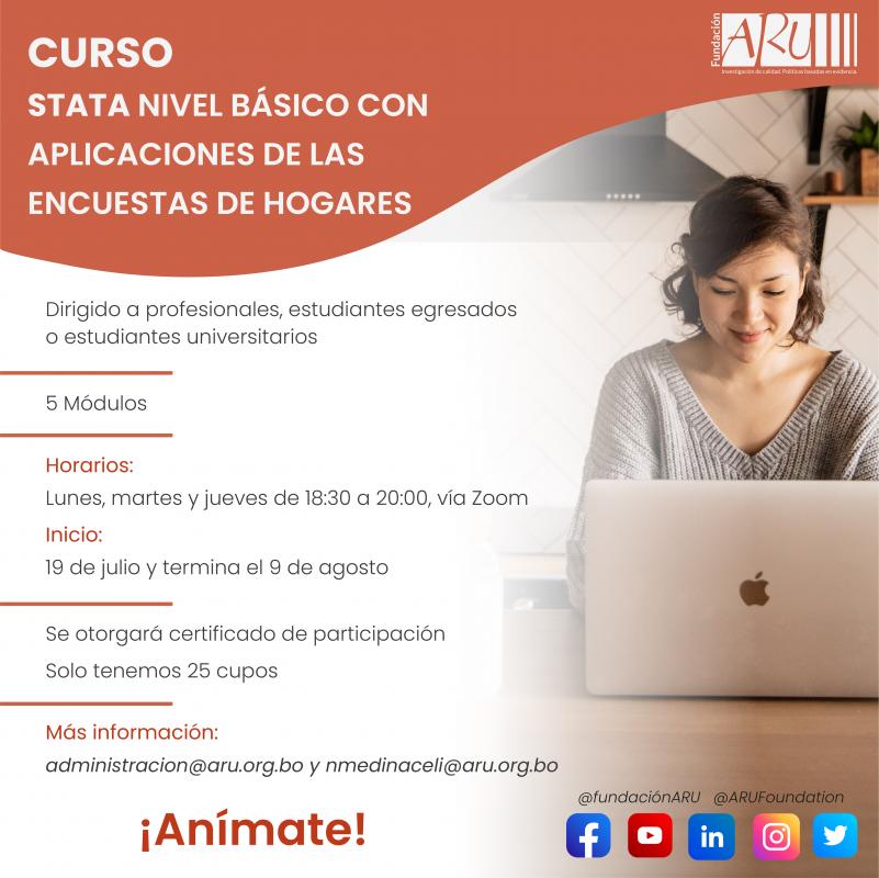 Te presentamos el curso virtual: «Stata nivel básico con aplicaciones de las Encuestas de Hogares»