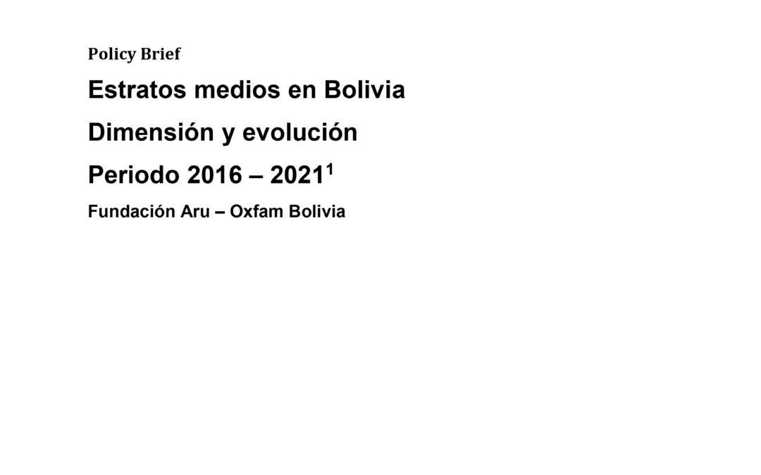 Estratos medios en Bolivia Dimensión y evolución